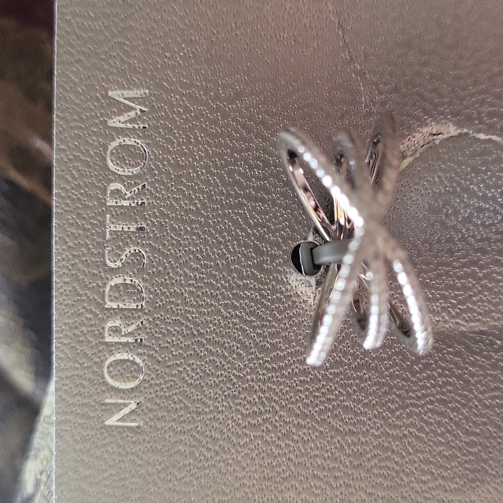 Nordstrom Silver Pave Criss Women's Ring - Picture 2 of 5